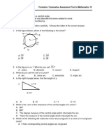 Grade 10 Formative Test Circle