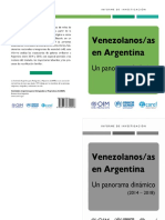 CAREF ACNUR OIM Venezolanos-As en Argentina. Un Panorama Dinámico 2014-2018