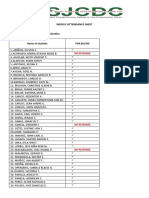 Weekly Attendance Sheet: Grade/Section: 11 STEM 2 Name of Adviser: Ms. Marianne P. Tolentino