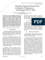 Survey of Medicinally Important Weeds From Western Region of Kopargaon, District-Ahmednagar (M.S.), India