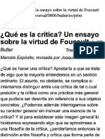 ¿Qué Es La Critica? Un Ensayo Sobre La Virtud de Foucault - K2opt