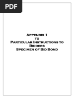 Appendix 1 To Particular Instructions To Bidders Specimen of Bid Bond