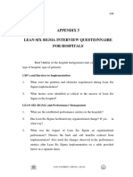 Appendix 5 Lean Six Sigma Interview Questionnaire For Hospitals