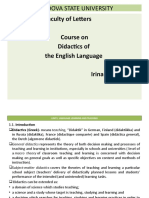 Moldova State University: Faculty of Letters Course On Didactics of The English Language Irina GÎNCU, DR