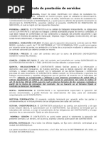 Contrato de Prestacion de Servicio