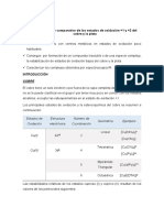 Práctica 2. Estudio Comparativo de Los Estados de Oxidación +1 y +2 Del Cobre y La Plata