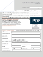 Application For Written Examination: Reference No. Z