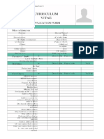 Curriculum Vitae: Application Form