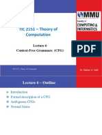 TIC 2151 - Theory of Computation: Context-Free Grammars (CFG)