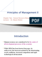 Principles of Management II: Chapter Two: Human Resource Management Lecturer: Dr. Mazen Rohmi