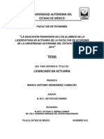 Universidad Autónoma Del Estado de México: Facultad de Economía