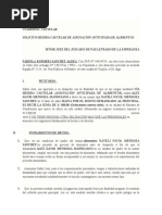 Formato de Medida Cautelar de Asignación Anticipada de Alimentos