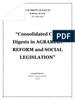 Consolidated Case Digests in AGRARIAN Reform and Social Legislation