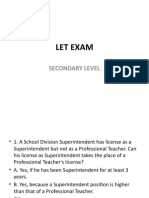 Let Exam: Secondary Level