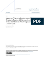 Measures of Executive Functioning and Their Relation To Functional Outcomes in A Sample of Youth With Attention-Deficit/hyperactivity Disorder (Add)