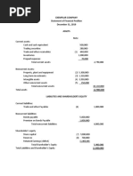 Problem 8-2: Exemplar Company Statement of Financial Position December 31, 2019 Assets