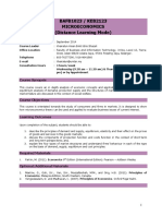 BAFB1023 / KEB2123 Microeconomics (Distance Learning Mode) : Course Synopsis