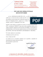 Certificado de Operatividad de Extintores