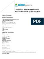 Interponer Una Denuncia Ante El Ministerio Publico de La Ciudad de Cancun Quintana Roo