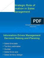 The Strategic Role of Information in Sales Management