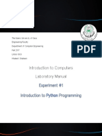 Lab 1 Introduction To Python Programming