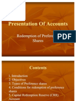 Accounts - Redemption of Preference Share