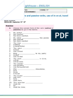 Lighthouse - ENGLISH: Lighthouse 25: Active and Passive Verbs, Use of in On At, Travel Holydays