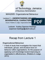 OB Lecture 2 - REVISED Utech Ability Biographical Characteristics