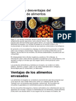 Ventajas y Desventajas Del Envasado de Alimentos