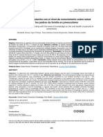 Caries Dental y Su Relación Con El Nivel Conocimiento de Salud Bucal de Los Padres en Preescolares