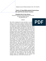 A Comparative Study of Using Differentiated Instructions of Public and Private School Teachers