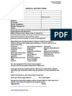 Medical History Form: Male Female