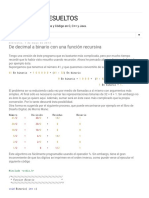 EJERCICIOS RESUELTOS - de Decimal A Binario Con Una Función Recursiva PDF