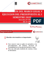 Precisiones para Conciliación Del Marco Legal y Ejecución de Presupuesto I Semestre 2020