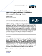 The Effect of Cooperative Learning On Students' Achievement and Views On The Science and Technology Course