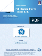 Internship Presentation On GE Power India Ltd.