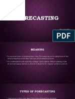 Forecasting: Presented By:-Nikita Saini Mba 4