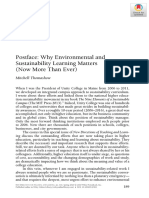 Postface: Why Environmental and Sustainability Learning Matters (Now More Than Ever)