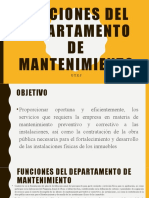 Funciones Del Departamento de Mantenimiento