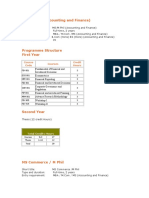 MS/ M Phil (Accounting and Finance) : Course Code Courses Credit Hours