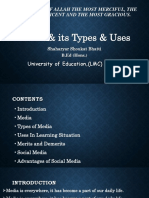 Media & Its Types & Uses: in The Name of Allah The Most Merciful, The Most Beneficent and The Most Gracious