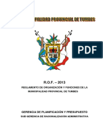 Reglamento de Organizacion de Funciones - Rof 2013 PDF