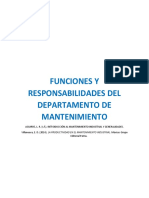 1.3 Funciones y Responsabilidades Del Departamento de Mantenimiento