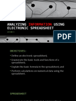 Analyzing Information Using Electronic Spreadsheet (Grade 6)