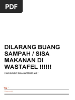 Dilarang Buang Sampah / Sisa Makanan Di WASTAFEL !!!!!!: (Mun Sumbat Susah Bersikan Nye)