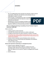 Management Presentation: Plans Are Nothing But Planning Is Everything-Former President Dwight D. Eisenhower 1890-1969