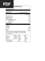 Nutrition Facts: Calories 386,2 Calories From Fat 124,6