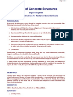 Design of Concrete Structures: Engineering 5706 Laboratory Instructions For Reinforced Concrete Beams