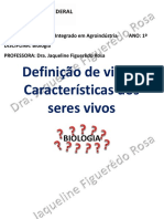 1 - Definição de Vida e Caracteristicas Dos Seres Vivos