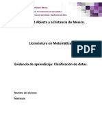 Unidad 1. Evidencia de Aprendizaje. Clasificación de Datos